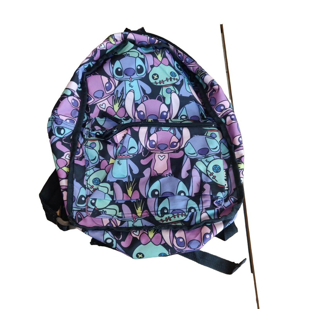 Lilo & Stitch Flip Pak Reversible Backpack Zippered Blue Purple 1N
